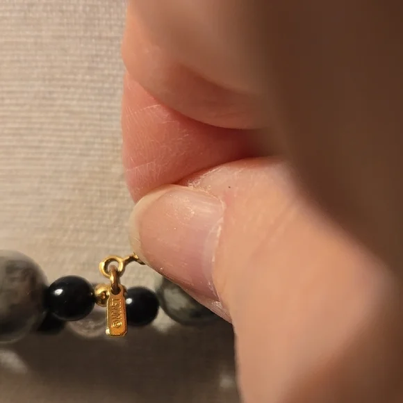 Monet Red and Gray Beaded Necklace Y-Shape Design - Picture 3 of 5